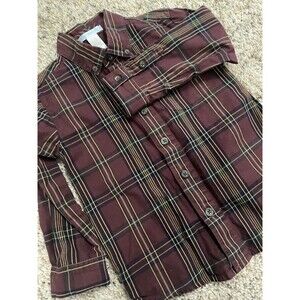 Janie & Jack Red Plaid boys Button Down Sz 3t preppy Red Navy Green Dress shirt